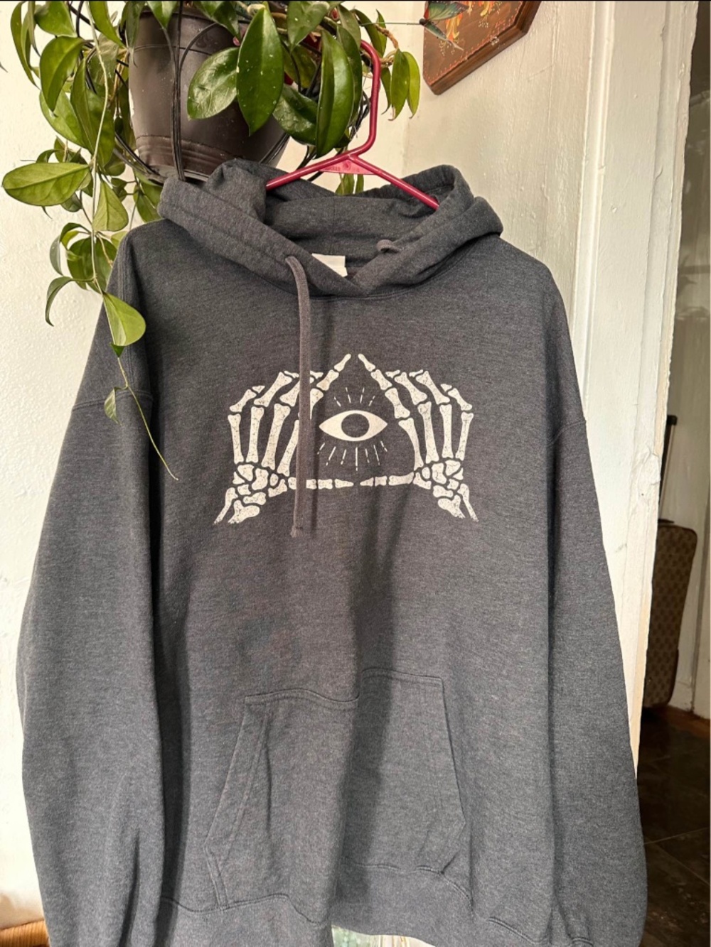 Hoodie Graphic Skeleton Hands w Eye Pullover 2xl